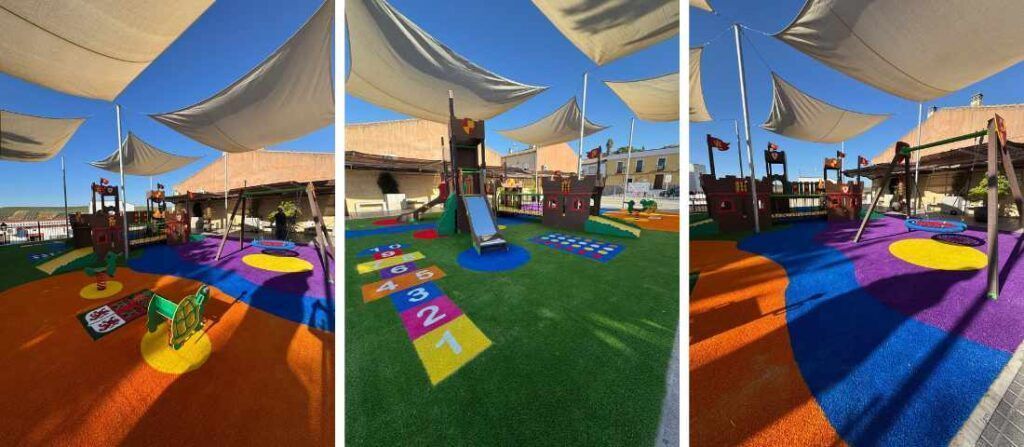 instalación de parque infantil en Guadalcázar, Córdoba, por Verdegreencesped